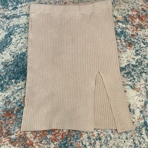 Abercrombie & Fitch Tan Ribbed Sweater Skirt Sz XL